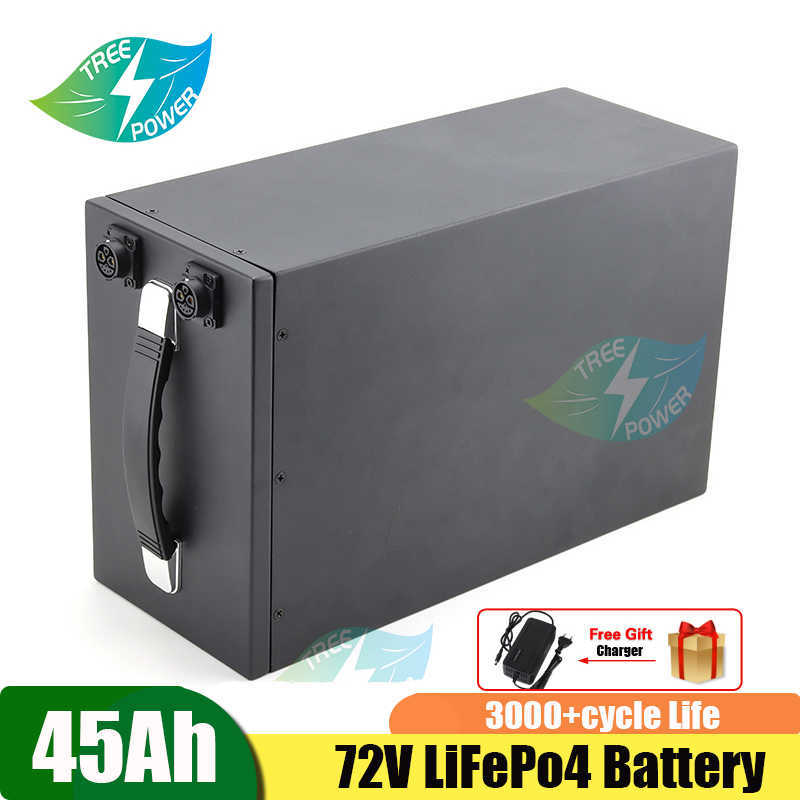 Lifepo4 72V 45AH değil 60AH 80AH Lityum Pil BMS ile Ebike Motosiklet Tekne Golf Sepeti Güneş+ Şarj Cihazı