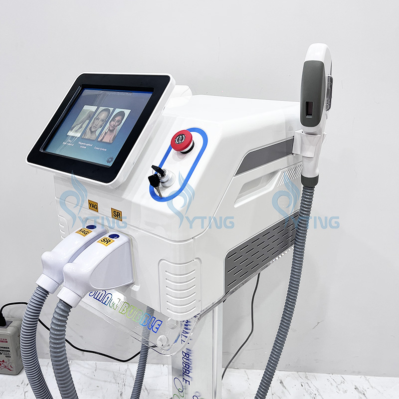 Máquina a laser 2 em 1, interruptor q, nd yag, ipl, remoção de pelos, rejuvenescimento da pele, sobrancelha, tatuagem, tratamento de pigmentação da pele