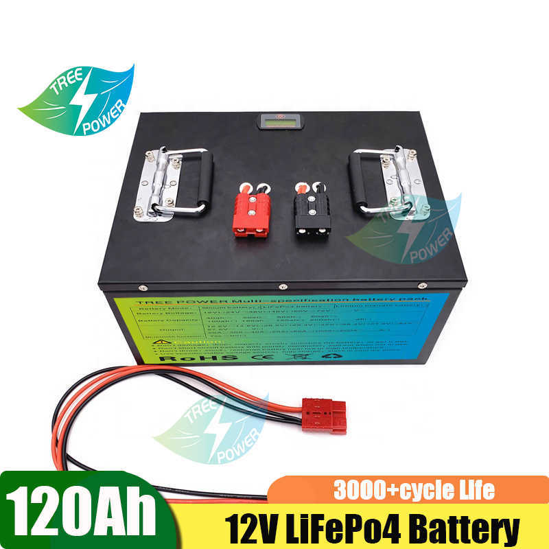 Lithium 12V 120 AH LifePo4 Batteria Batteria Rocket Batteria 12V 120 AH LifePO4 Pacco batteria carrello da golf solare+ caricatore 10A