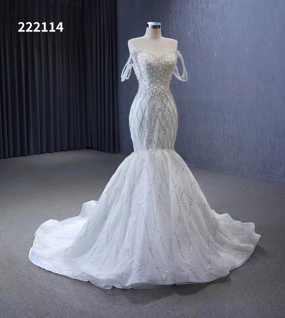 Mermaid Bridal Gown Wedding Dress Modern Off Shoulder SM222114