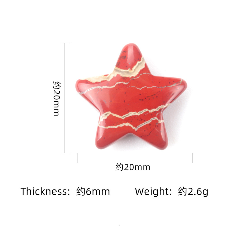 Natürlicher Kristallstein geschnitzt 20 -mm -Sternhandwerk Ornamente Quarz Kristallheilungsdekoration Schmuckzubehör