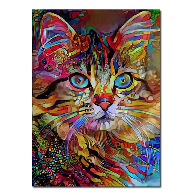 Abstract Pet Cats Canvas Pintura Posters de Cat Animal Imprima Arte Parede Fictures Para Decoração Moderna da Casa da Sala Sem Estrutura WO6