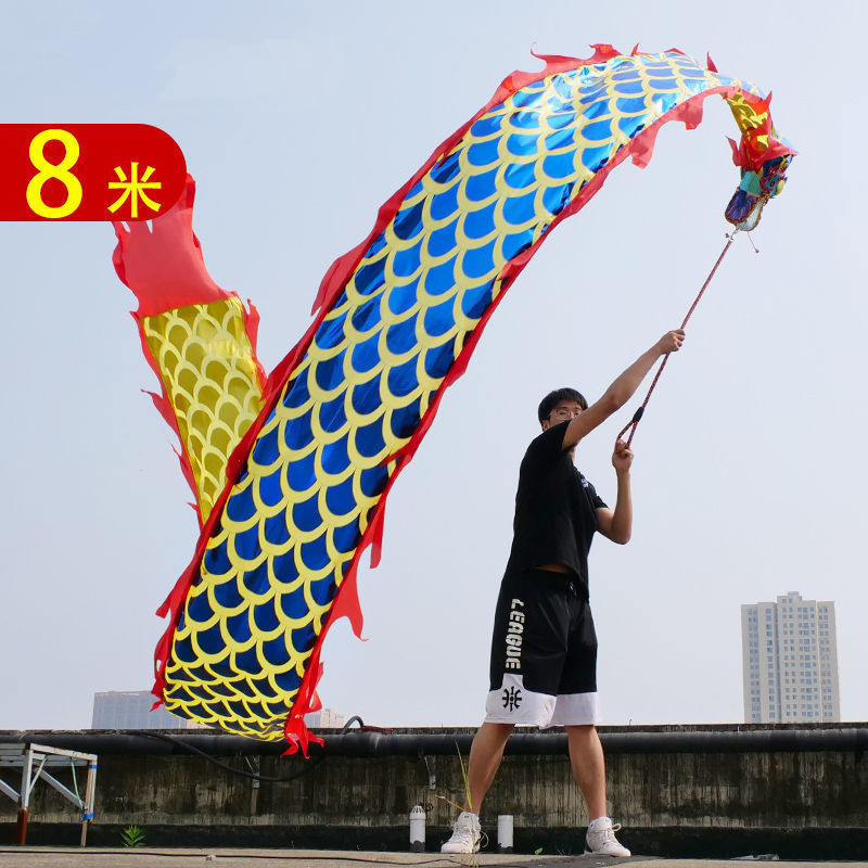 Verlichte Chinese dansdragon set Outdoor Fitness Stage Performance Linten Rekten Nieuwjaar Gift grappig Wu Long Toys 3/5/8/10m