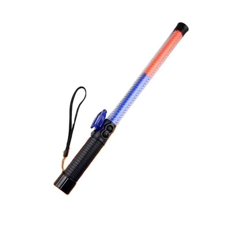 51 cm Ruch LED Batony Batony Światło Czerwony niebieski podwójny kolor Whistle Ostrzeżenie