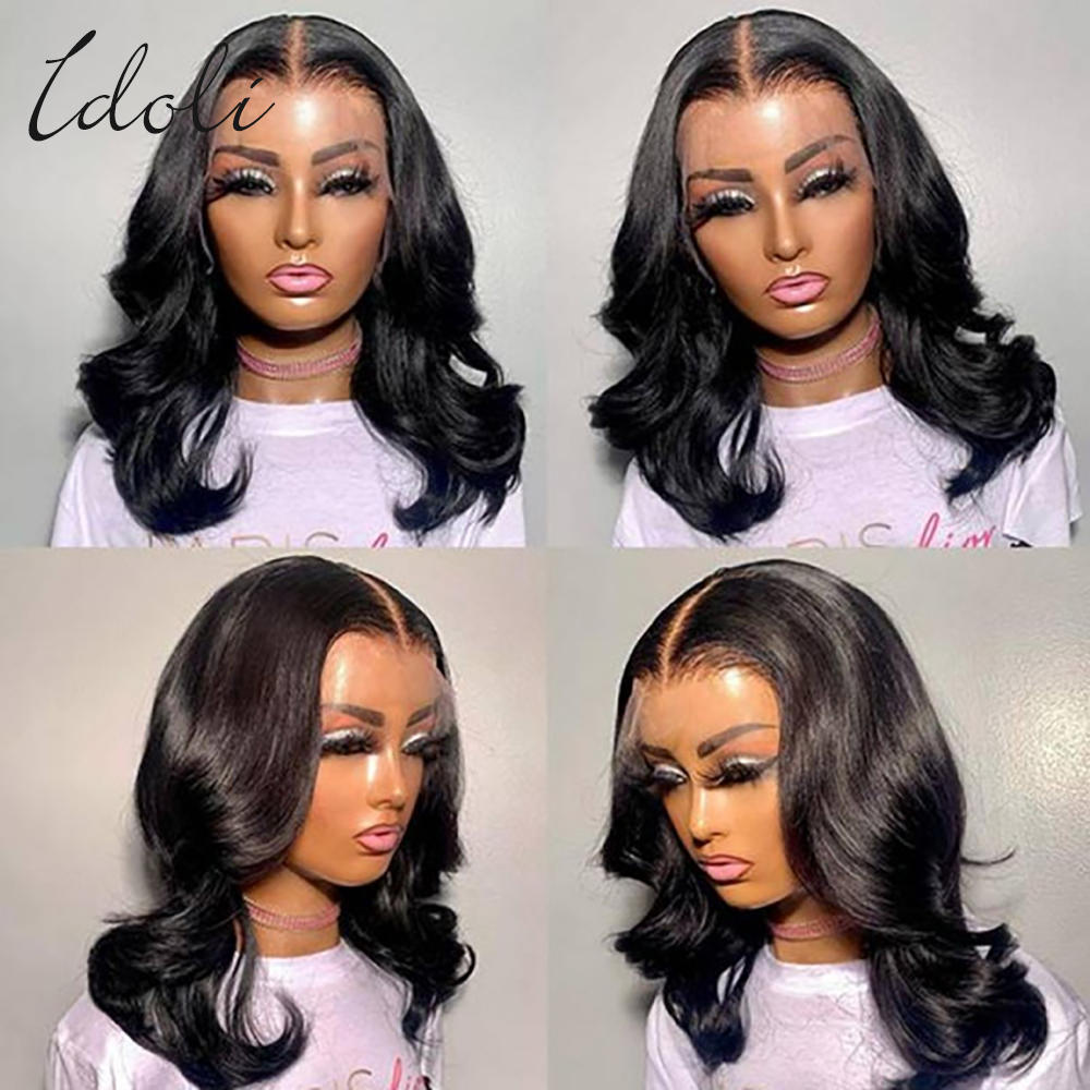 220%density Wig Lace Front Human Hair Wig Body Wave Short Wigs Human Hair for Women 13x4 Loose Water Bob Wig Glueless Wig Human Hair