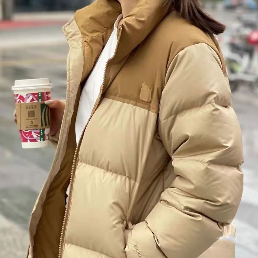 designer women down jacket womens coat fashion short letter embroidery color matching stand collar duck down designer parkas winter outdoor warmth white down women