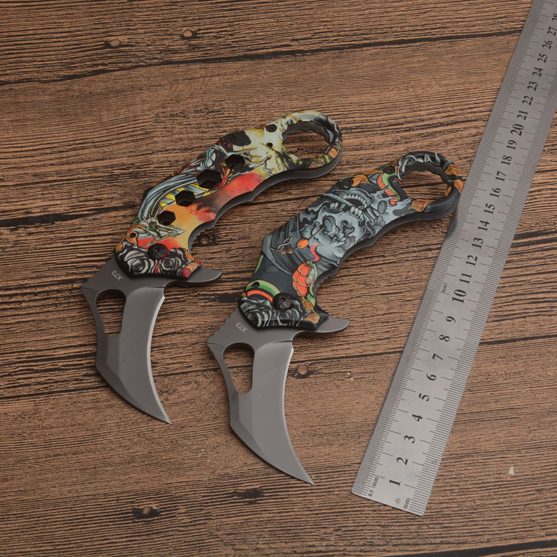 Specialerbjudande G3816 X73 Karambit Knife 440C Titaniumbeläggning Blad Stålhandtag Taktiska klo vikande knivar utomhus EDC Pocket Tool med detaljhandelslådan