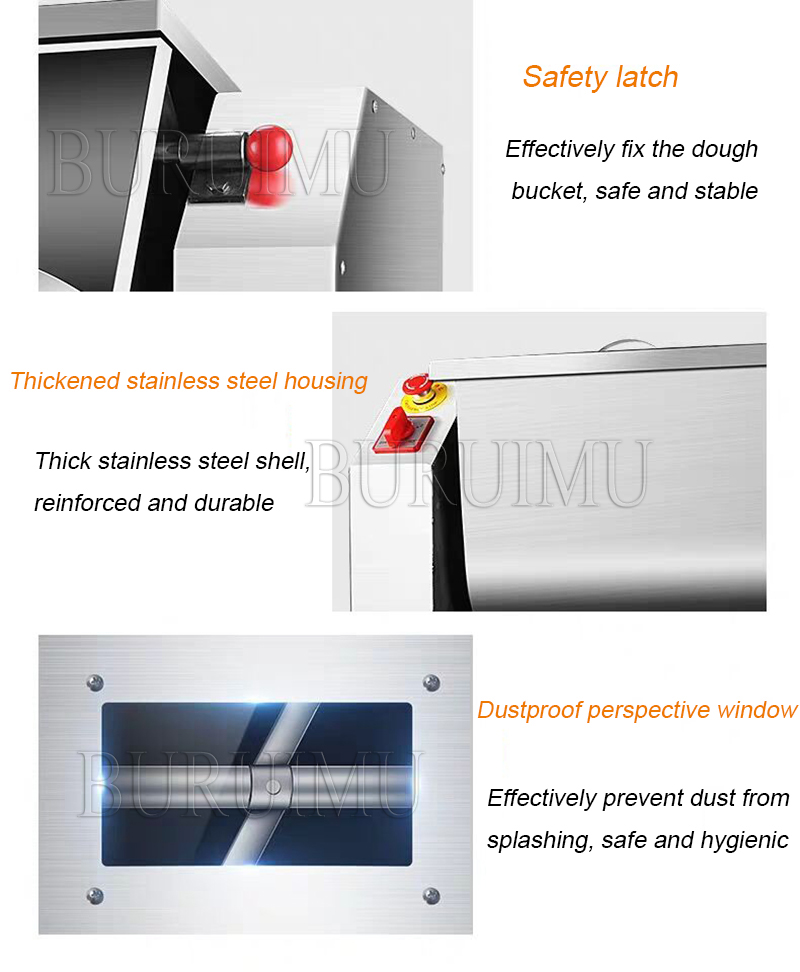 آلة خلط الخلاط الدقيق 220 فولت من الفولاذ المقاوم للصدأ المعكرونة خبز العجين الكل في واحد صنع على البخار Bakery Bakery تجارية