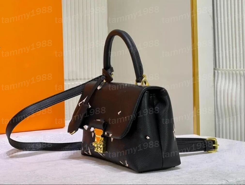 10a Bolso de diseñador Mujeres Patrón de cuero genuino en estampado Madeleine BB Bag Bag Bags Hombino Bolsas de cuerpo cruzado bolsas de bolsas de bolsas de bloqueo