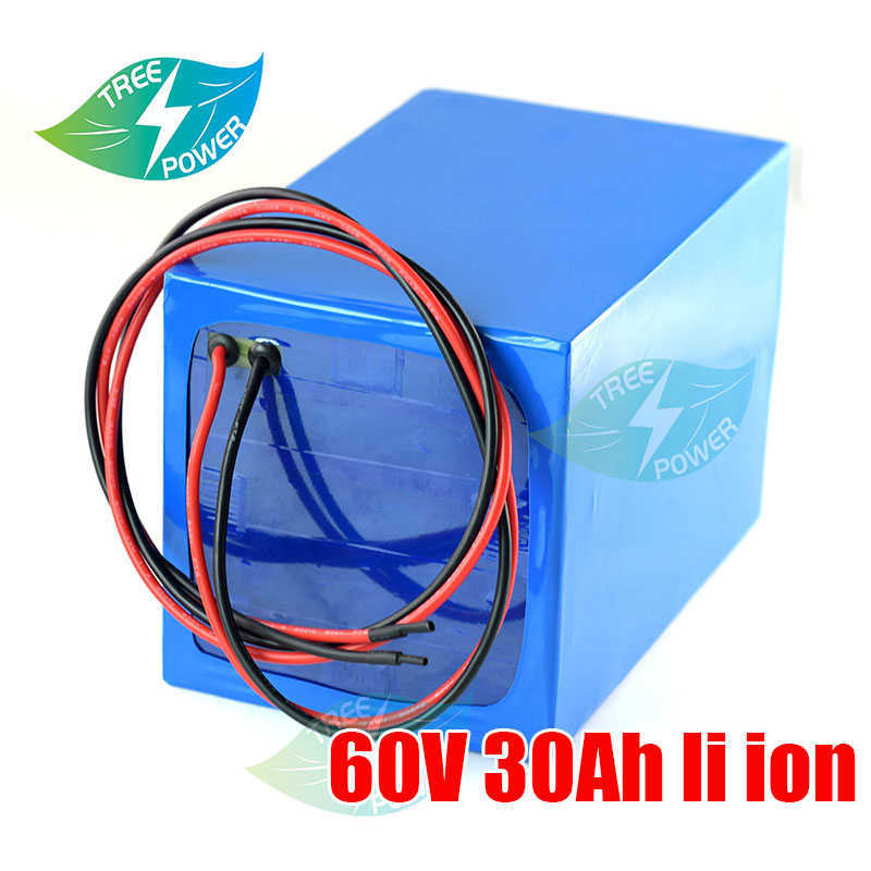 60V da 30 AA AH Scooter elettrico Bateria 60V Batteria di litio in bicicletta elettrica 1000W da 2000 W Batterie ebike