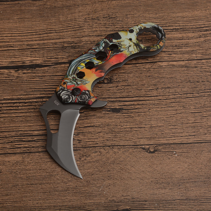 Özel Teklif G3816 X73 Karambit Bıçağı 440C Titanyum Kaplama Bıçağı Çelik Tutsal Taktik Pençe Katlanır Bıçaklar Açık EDC Cep Aracı Perakende Kutusu