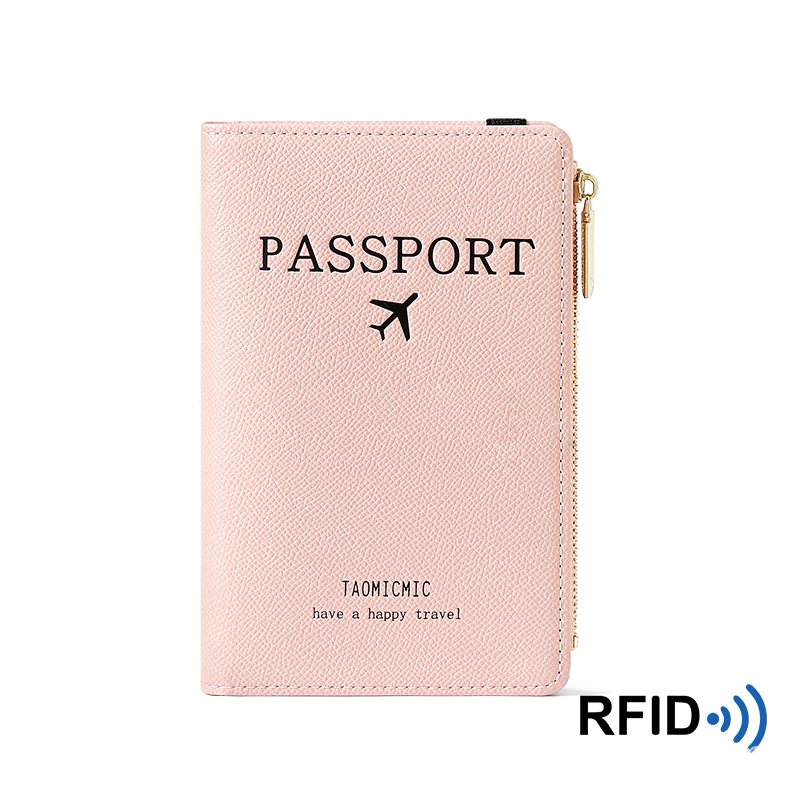 Solletti di carta da 5 pezzi PU RFID Lettere Stampa Zipper Carchi di credito Short Care Travel Passport Mix Color Color