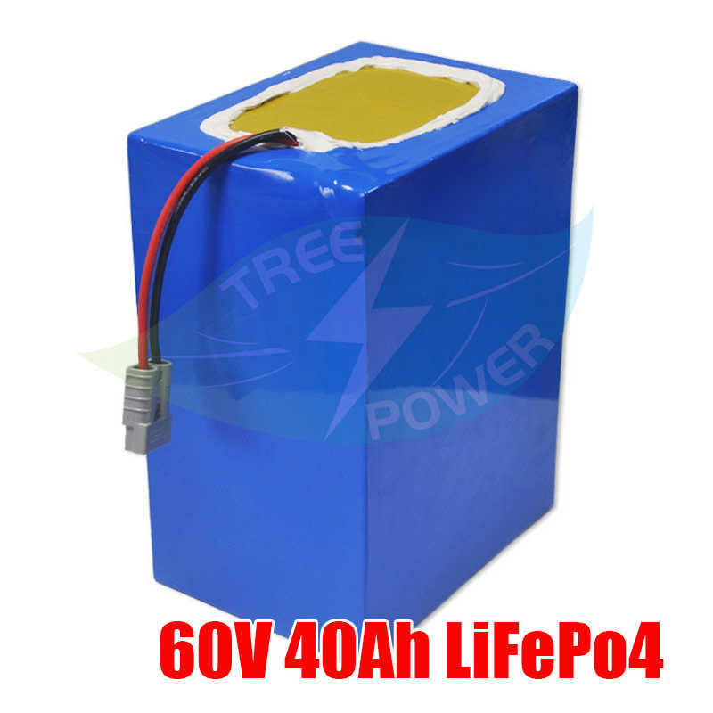 60V 40AH LifePO4リチウムバッテリーパック3000W 2500Wモーターサイクル緊急電源パワーツールトリサイクル+5A充電器