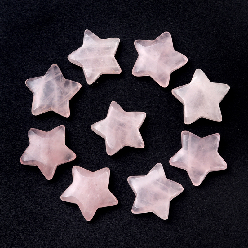 Natürlicher Kristallstein geschnitzt 20 -mm -Sternhandwerk Ornamente Quarz Kristallheilungsdekoration Schmuckzubehör