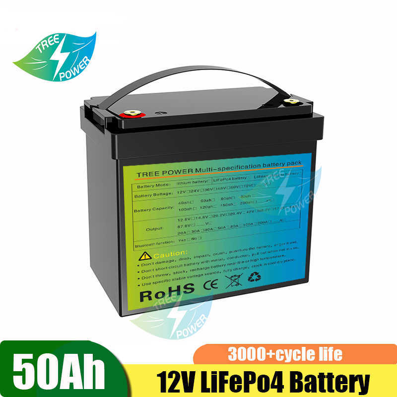 Lithium Batteries Pack 12V 50ah Lifepo4 Battery For Solar Energy Storage Systems+ 5A charger