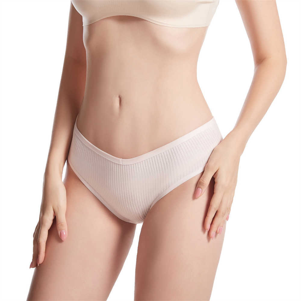 3 pezzi/pacchetto m-xxl semplici brief di cotone a coste da donna pacchetto taglie forti sexy mutandine da donna comoda biancheria intima