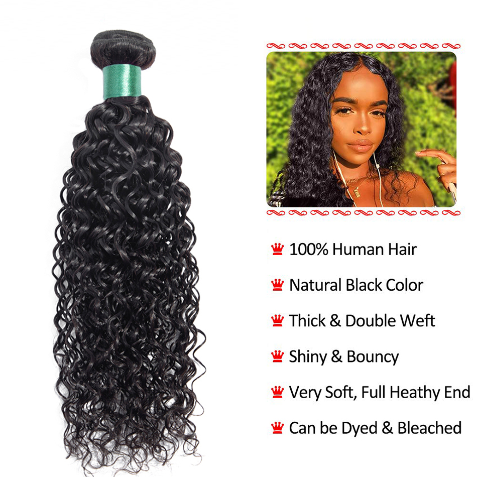 28 30 Inch Human Hair Bundles Water Wave Hair Bundles Peruvian Hair Weave Bundles Natural Color Hair Extensions