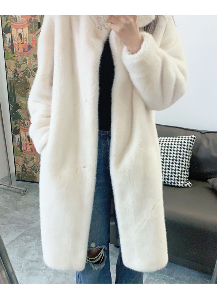 Luxo Mink Coat Ladies Casacos de inverno e jaquetas