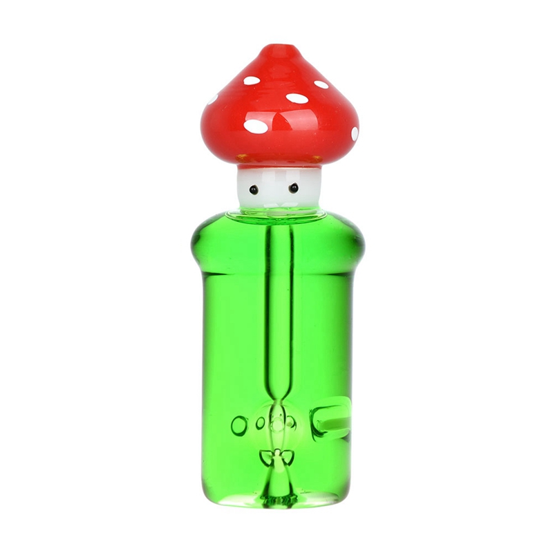 Latest Colorful Mushroom Style Pyrex Thick Glass Hand Pipes Portable Filter Herb Tobacco Spoon Bowl Smoking Bong Holder Innovative Freezable Liquid Tube DHL