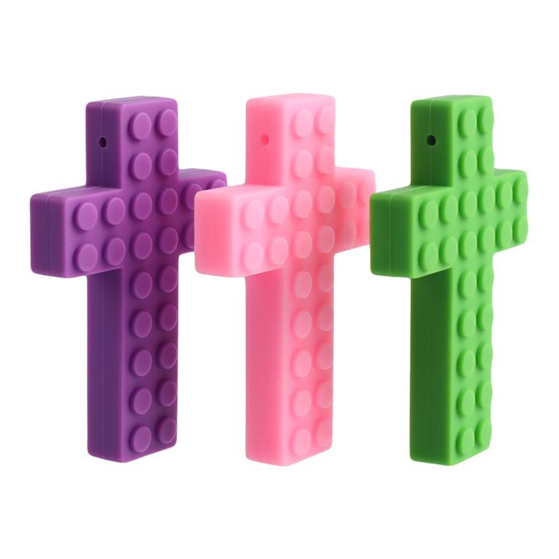 Autismo a forma di costruzione building building dente perle durevole al infermieristica silicone silicone autistico pace masticata e masticata ciondolo