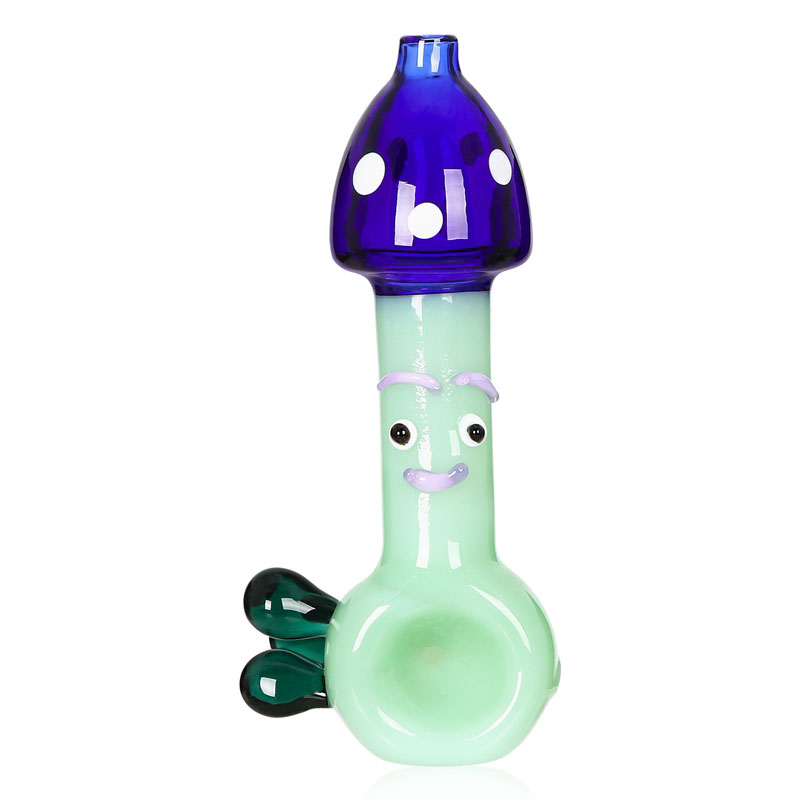 Färgglad svampstil ficka pyrex tjocka glasrör handgjorda bärbara filter torr ört tobaksked skål röka bong hållare innovativa handpipes handrör