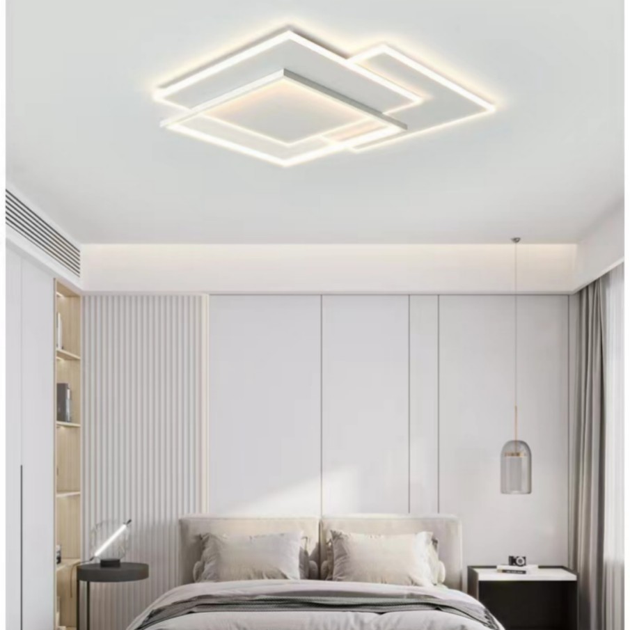 LED Ceiling Lights Chandelier For Living Room Dining Bedroom Children's Black Gold Modern Ceiling Lamp Square Indoor Smart Lighting Fixtures