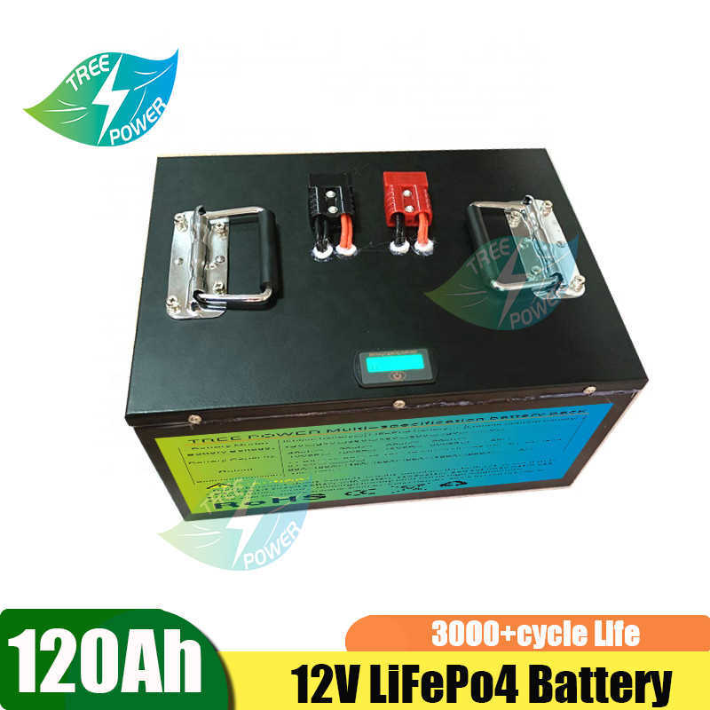 lit 12V 120AH LifePo4 Bateria rakieta Bateria 12V 120AH LifePo4 Pack dla słonecznego wózka golfowego+ 10A ładowarka