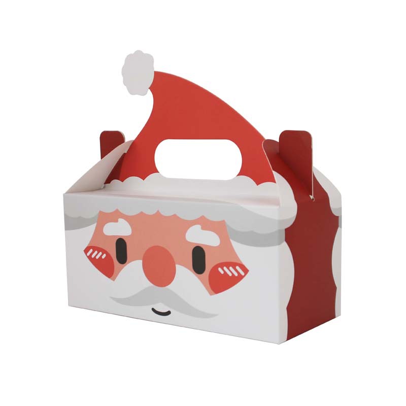 Cake Box Shape Merry Christmas Candy Boxes Bags Christmas Santa Claus Gift Box Navidad Natal Noel Party Decoration LX6035