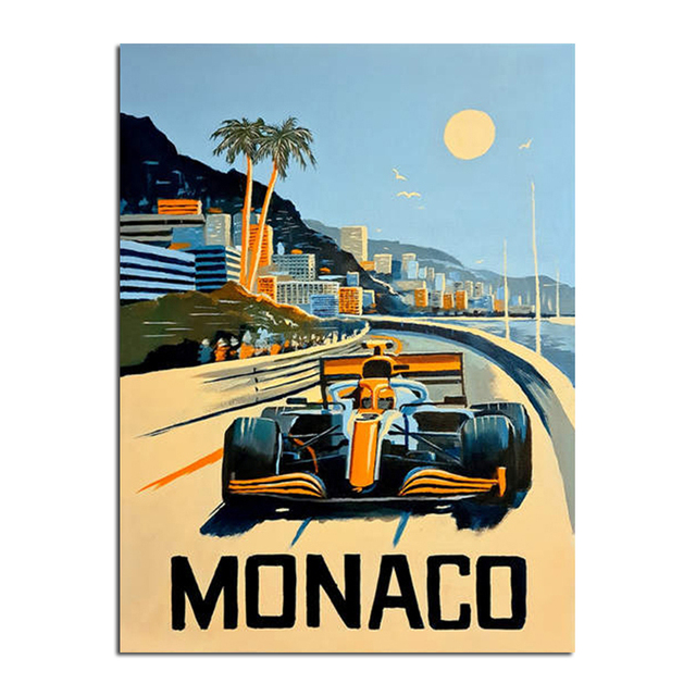 Posters de carros de corrida retrô Fórmula 1 Cidade de neon Pintura de arte de parede Impressões estéticas de picture motores automobilismo decoração sem quadro wo6