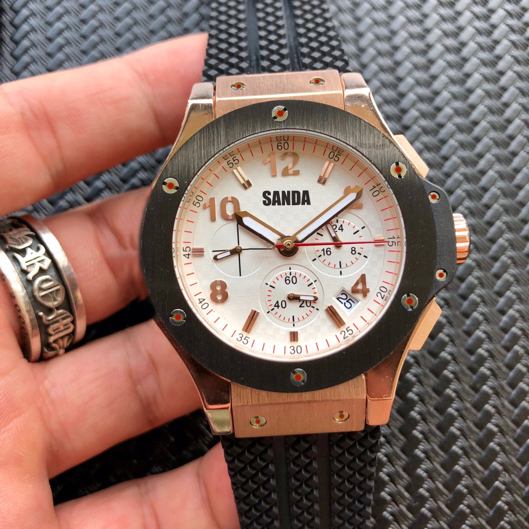 Orologio da uomo di lusso Sport in gomma morbida Sport giapponese VK Quartz Cronometro