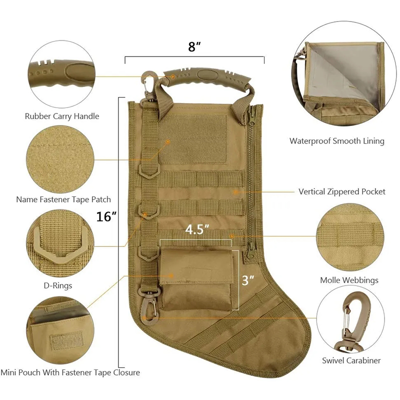 Christmas Socks Camouflage Tactical Storage Bag Camo Christmas Decoration Pendant Multifunctional Outdoor Tool Bag Xmas Gift