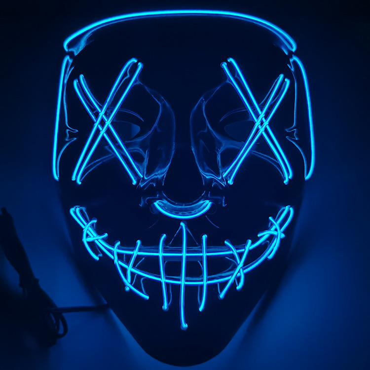 Cadılar Bayramı Korku Maskesi Led Parlayan Maskeler Maskeleri Seçim Maskara Kostüm DJ Partisi Aydınlatma Maskeleri Karanlık 10 Renk Ücretsiz Kargo