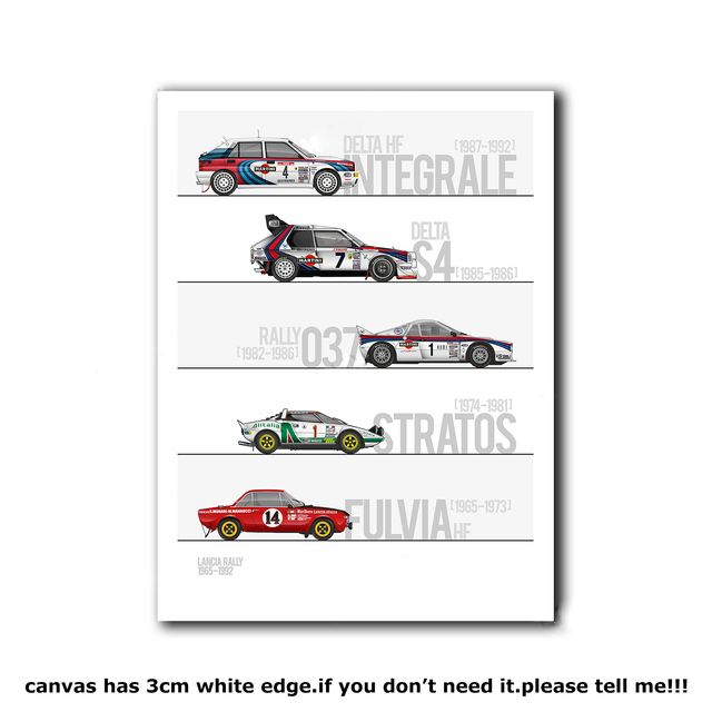 Affiche de voiture de course de course légendaire Canvas Tailvas PEINTURE MUR ART INSTRATS RACING PATURE ART mural pour garçons Living Room Home Decor Wo6