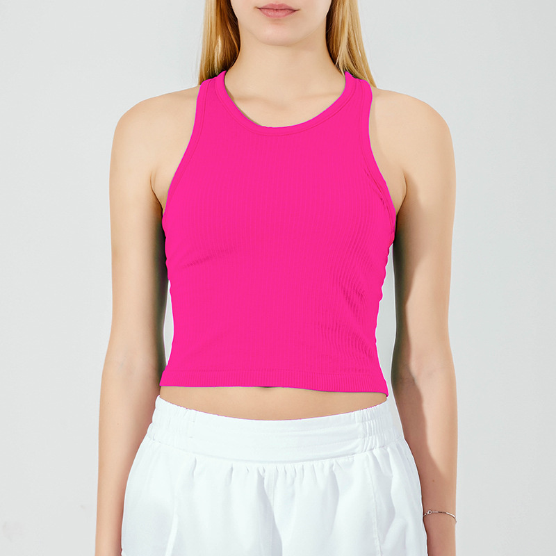 LL-88251 Mulheres roupas de ioga camisas sem mangas colete esportivo de cores sólidas Exercendo fitness garotas treinador de jogging sportswear