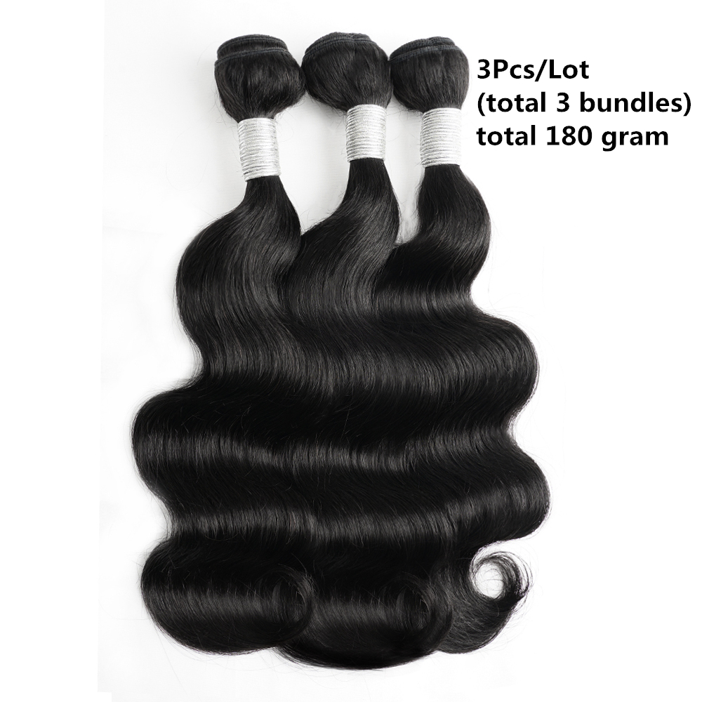 Body Wave Human Hair Bundles 12 To 22 Inch Remy Indian Hair Extensions 60g/Bundle Natural Black Color Double Weft Hair