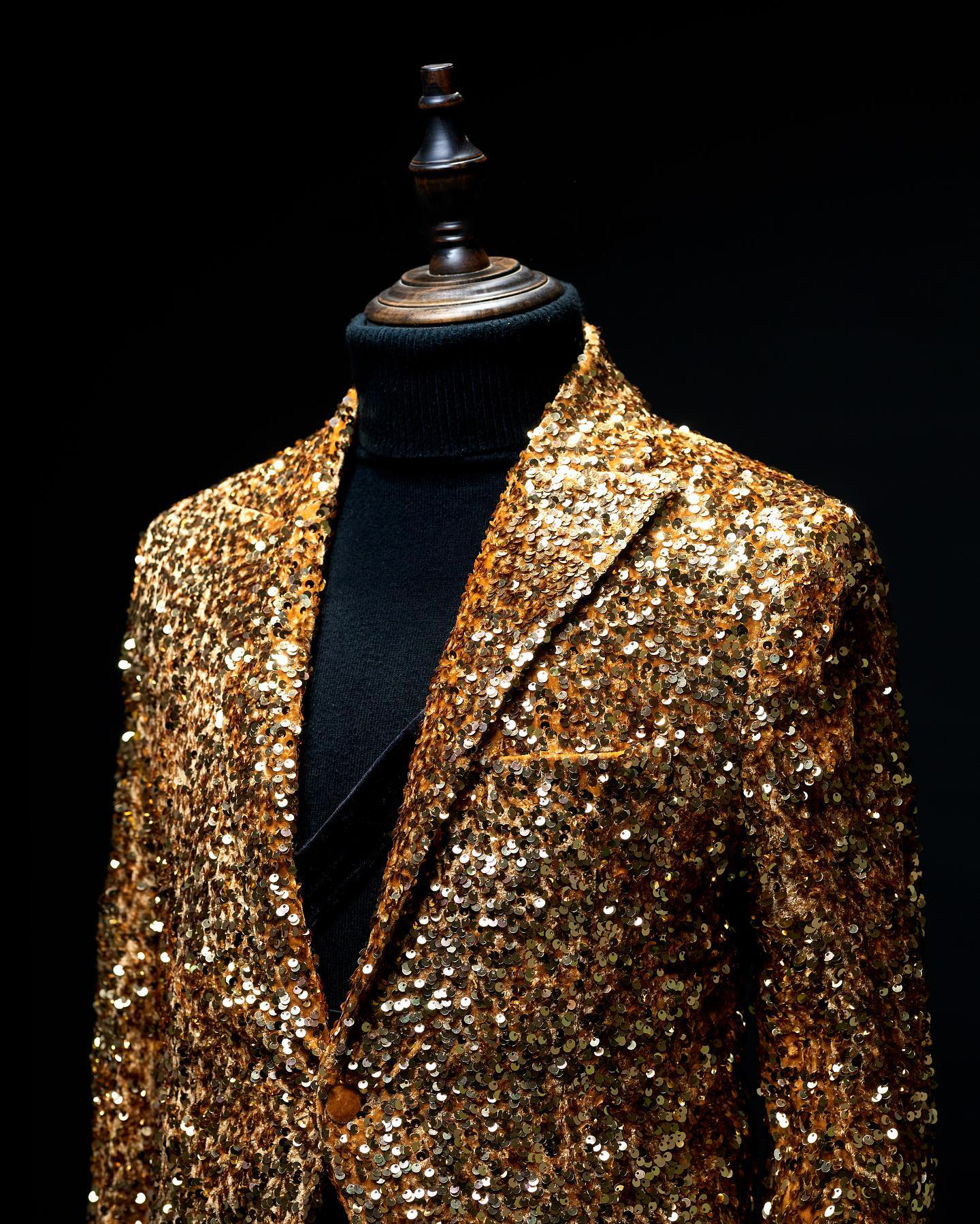 Роскошные блестящие золотые блестки Blazer Bling Blitter Men Men