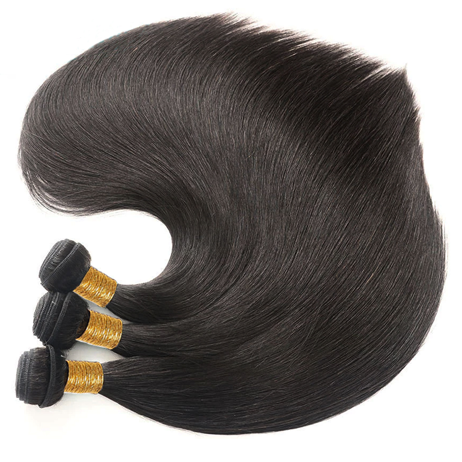 Proste włosy wiązki surowe brazylijskie przedłużenia ludzkich włosów dla czarnych kobiet naturalny kolor 3/4 wiązki włosów Remy długie 30 cali