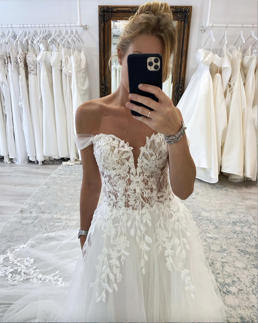 Boho Lace A Line Wedding Destes Off Pale Appliques Sweep Designer Designer Day Bridal Gowns