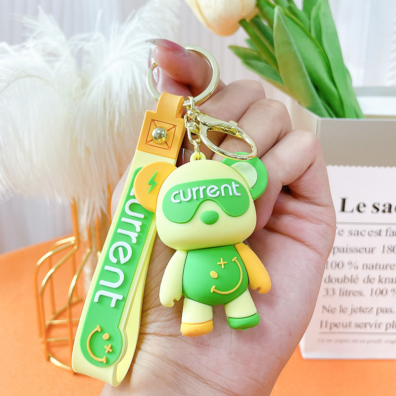 Couchette de trousseau anime mignon Netflix Colorlocked Lightning Bear Key Ring Doll Couple Studers Personnalized Creative Saint Valentin's Day Ups