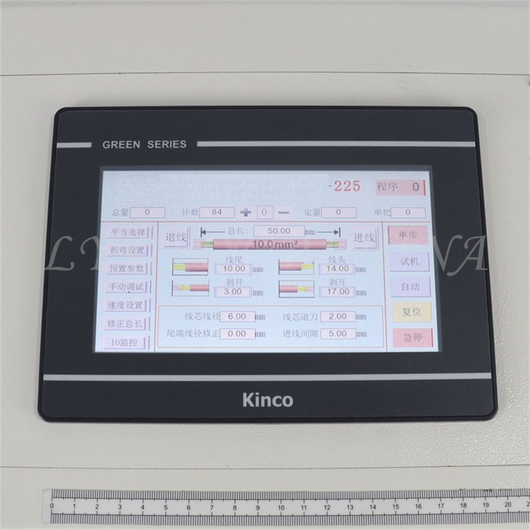 Ly 225 Touch Screen Servo Motore a 6 ruote Pneumatiche Stripping a filo completamente automatico e Melping Macchina integrata il compressore del compressore di filo duro elettrico in PVC