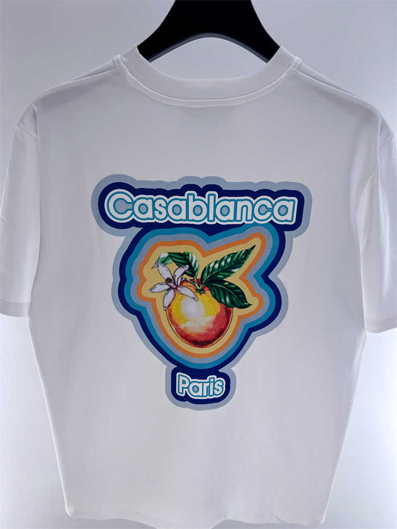 Heren T-shirts Goede Kwaliteit Oranje Casablanca Mode T-shirt Mannen 2023ss Casablanca Vrouwen Losse Korte Mouw Vrouwen Tees Heren kleding