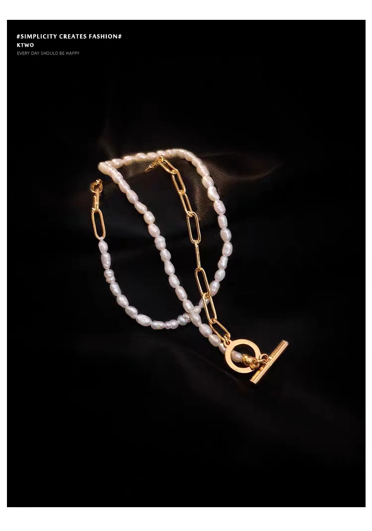 European and American retro hip-hop fashion niche ins trend temperament K gold female necklace