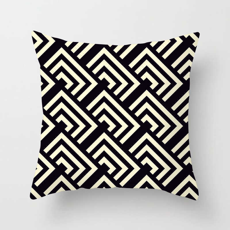 Bois d'oreiller 45x45cm Nouveau étui géométrique Black and White Home Room Sofa Decoration Cushion Coussin HKD230817