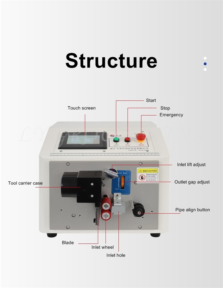 LY-302 Touchscreen Automatische Drahtrohrschläferrohr-Schneidmaschine für Drahtkabel Schneidenabstreife Schälen Maschinen 220 V 110 V