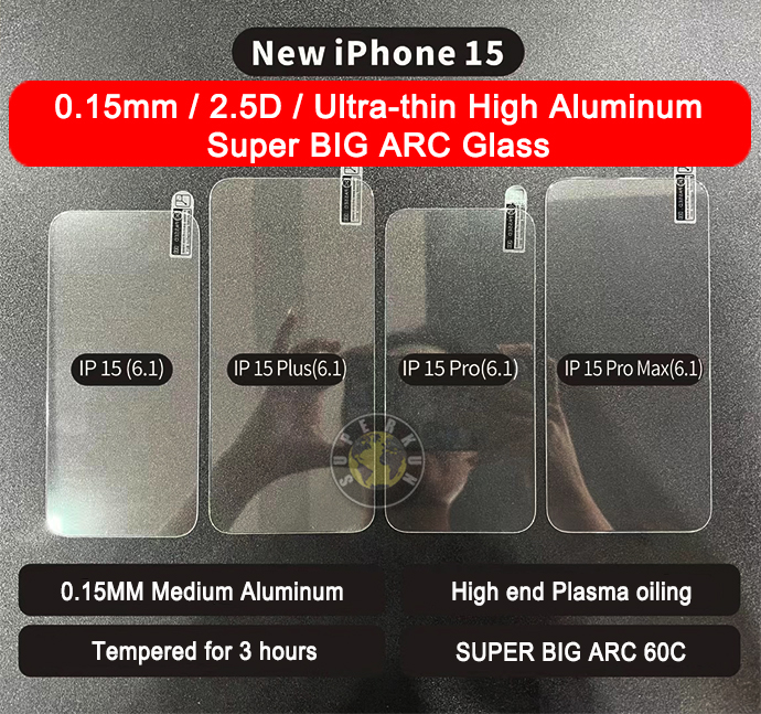 0.15mm Ultra-Shin 2.5d حامي الشاشة الزجاجية المتطورة لـ iPhone 15 14 13 12 11 Pro Max 8 7 6 Plus Se3 Super Big Arc Plasma Film مع صندوق ورق