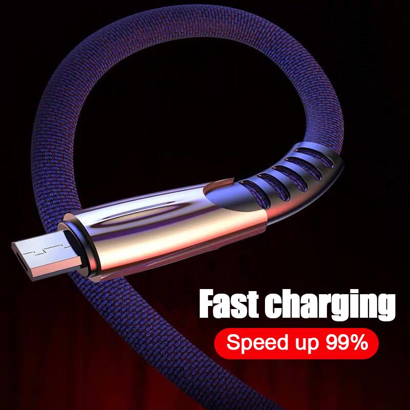 5A USB Type-C Charging Data Sync Micro Micro Cable for iPhone 12 13 Samsung S10 S9 S8 + S7 S6 Edge Note 4 8 9 10 Pro Zinc Alloy Cable