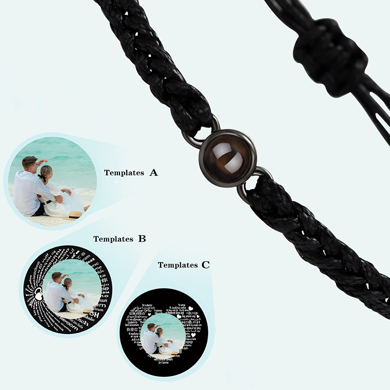 Braccialetti personalizzati con immagine all'interno di braccialetti di proiezione personalizzati con foto Bracciale personalizzato Photo Memorial Gifts Dropshipping all'ingrosso