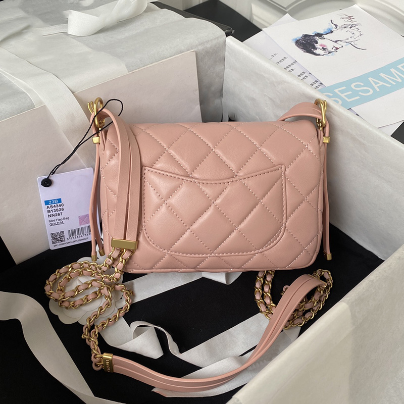 Mode kvinnor axelväska toppkvalitet designer handväska mjuk lammskinn klaffpåsar rosa svart guld metall kedja lyx dam reseklänning väskor med låda as4340