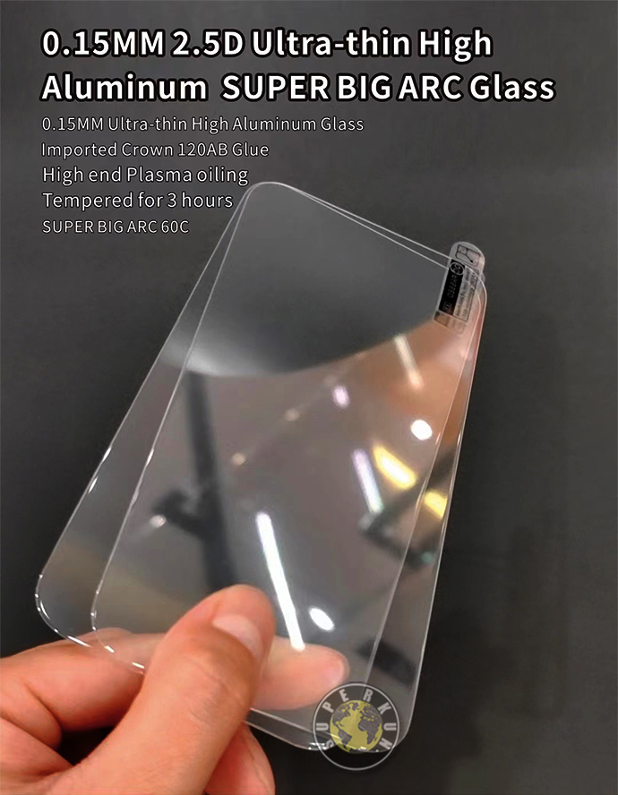 0,15 mm Ultra-Thin 2.5D High-End Tempered Glass Screen Protector för iPhone 15 14 13 12 11 Pro Max 8 7 6 Plus SE2 SE3 Super Big Arc Plasma Oiling Film med OPP Bag