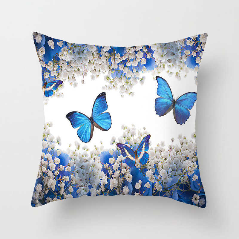 Pillow Case Butterfly Pattern Polyester Cushion Cover 45 * 45cm Seat Decoration Car Home Sofa Bed Decoration Cover HKD230817